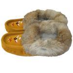 Laurentian Ind Tan Fur Trimmed Moccassin