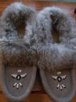 Laurentian Ladies Fur Trimmed Moccassin