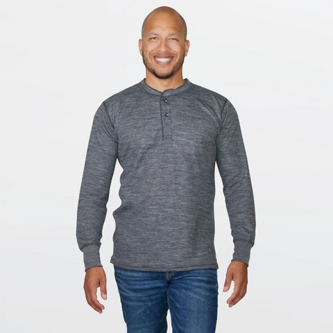 Stanfields Mens LS 2 Layer Henley Top